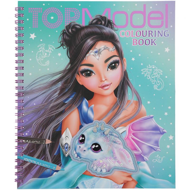 TOPModel Colouring Book with Stickers Pens and Coloured Pencils