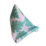 Pilola Techcushion Metallic Gold Pink Fern Pattern on White Background Beanbag Pillow Stand Holder Cushion