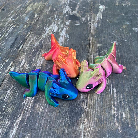 3D printed group image of mini axolotl sea creatures Pilola 