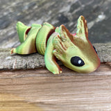 3d printed mini axolotl sea creature in pink green colourway Pilola