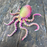 3D printed Octopus articulated body sea creature in pink green colourway Pilola