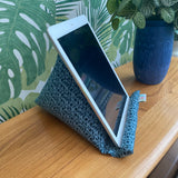 Pilola Techcushion William Morris Blue Geometric Pattern Beanbag Pillow Stand Holder Cushion