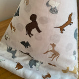 Pilola Techcushion Cute Dog Pattern on Pale Pink Background Beanbag Pillow Stand Holder Cushion