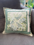 Limited Edition Cushion Inspired by Nature Cotton Quilted Borders Garden Birds