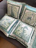 Limited Edition Cushion Inspired by Nature Cotton Quilted Borders Garden Birds