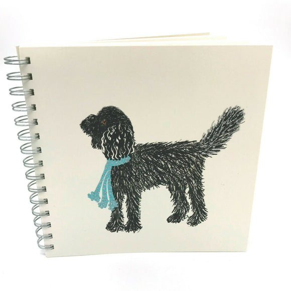 Square Black Cockapoo Luxury Plain Notebook Sketch Book by English Graphics