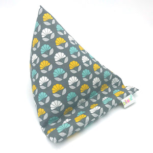 Pilola Techcushion Stand Pillow Rest Teal Yellow White Floral Pattern on Grey Background