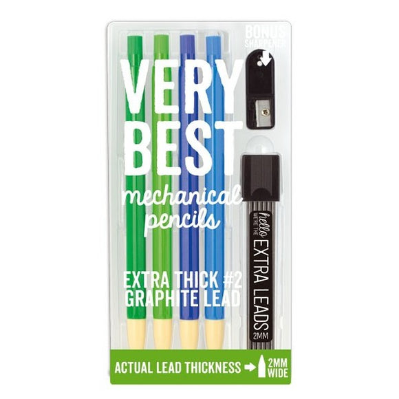 Ooly Pack of 4 Mechanical Pencils Extra Thick 2MM Graphite Lead Blue/Green
