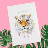 A5 Notebook Tiger Wildlife Botanical Luxury Lined Notebook by Lola Designs